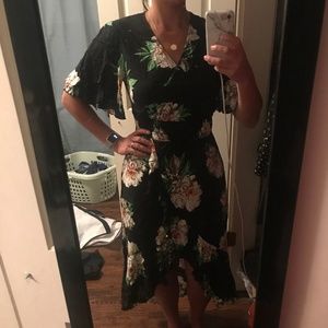 Boho chic floral hi-low dress